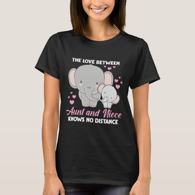 Moster Niece Bond Kärlek Cute Elephant T Shirt (Framsida)