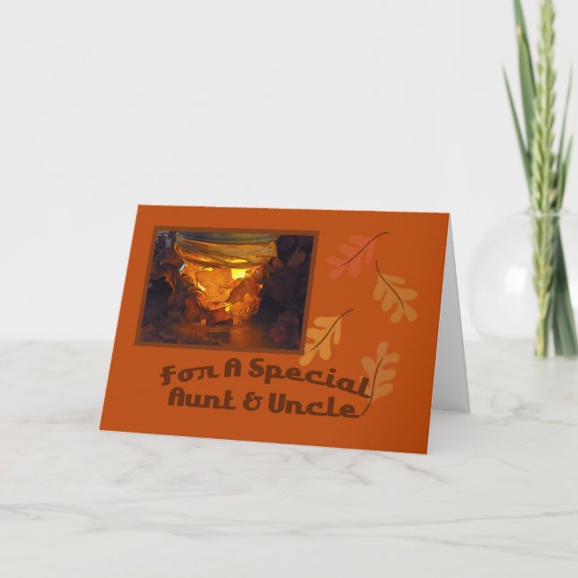 Moster och farbror Thanksgiving Card Helgkort (Framsida)