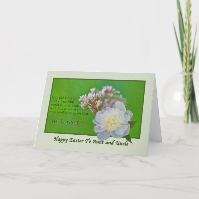 Moster och farbror's Påsk Card with Flowers Helgkort (Framsida)