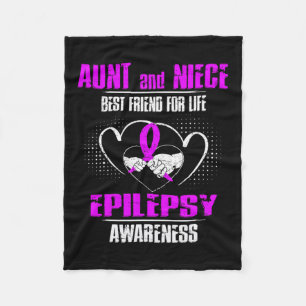 Moster och Niece Best Friend of Life Epilepsy Awar Fleecefilt