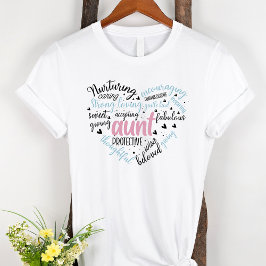 Moster Ord Cloud Rosa och Blue Heart T Shirt