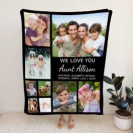 Moster Photo Collage Black Fleecefilt