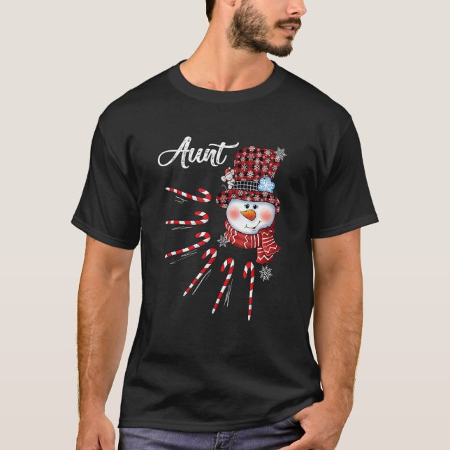 Moster Snögubbe Candy cane, jul, röd play Hat T Shirt (Framsida)