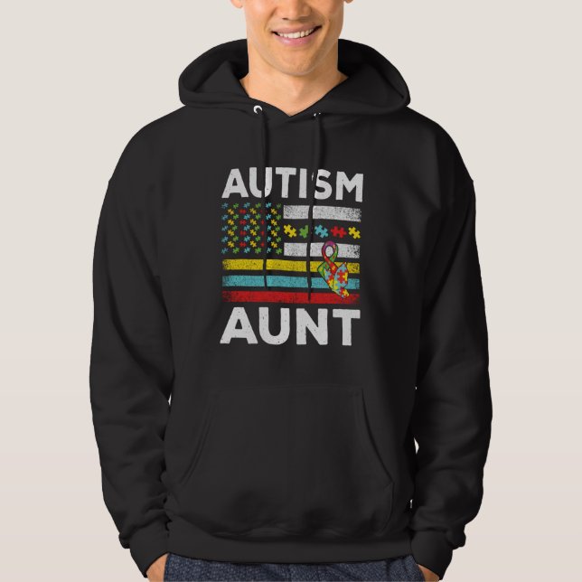 Moster Speciell Puzzle Flagga Autism Awareness Hoodie (Framsida)