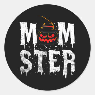 Moster T-Shirt Rolig mamma Halloween-kostym Runt Klistermärke