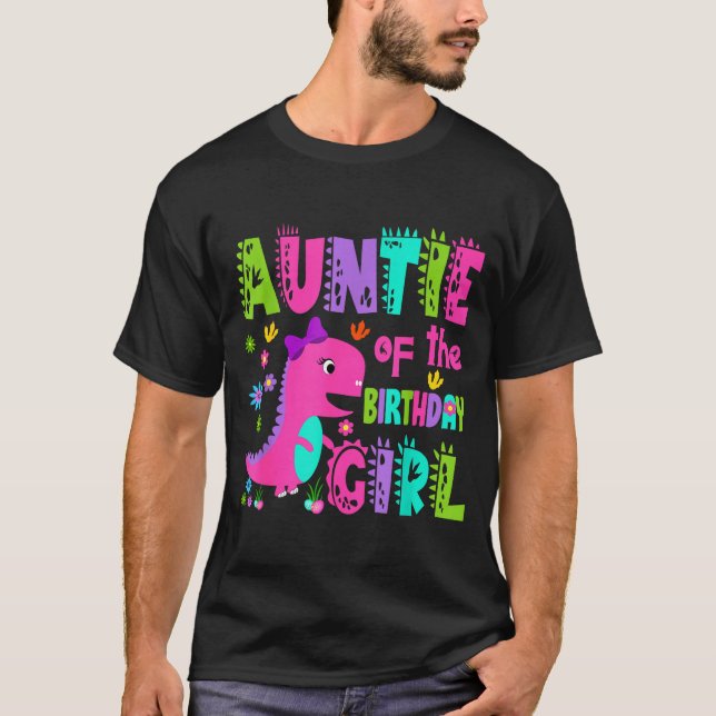 Moster till födelsedagsflickan saurus rex dinosaur t shirt (Framsida)