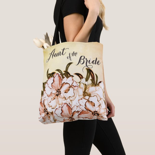 Moster vid Peach Tote Bag-pekfingret Tygkasse (Närbild)