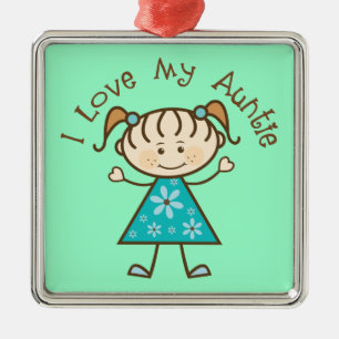 Mostergåvan älskar jag min Auntie Smycka Minnessak Julgransprydnad Metall