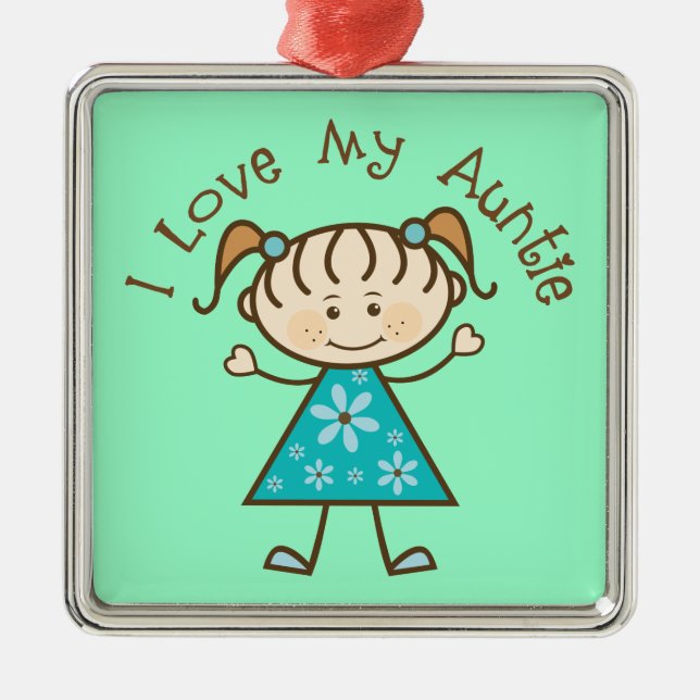 Mostergåvan älskar jag min Auntie Smycka Minnessak Julgransprydnad Metall (Framsidan)