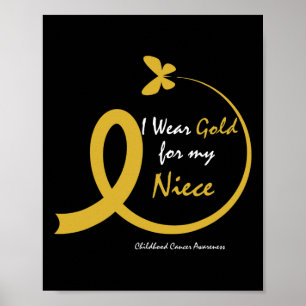 Mosters Farbror Bär Guld För Min Nieces Barncancer Poster