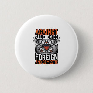 Mot alla fiender Patriotisk örn skjortdesign_1 Knapp