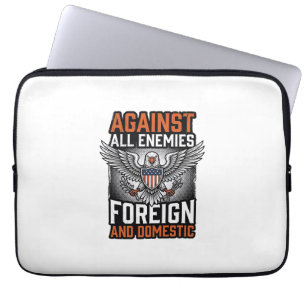 Mot alla fiender Patriotisk örn skjortdesign_1 Laptop Fodral