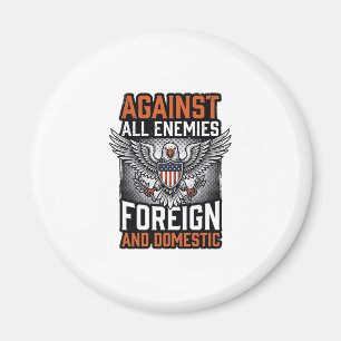 Mot alla fiender Patriotisk örn skjortdesign_1 Magnet