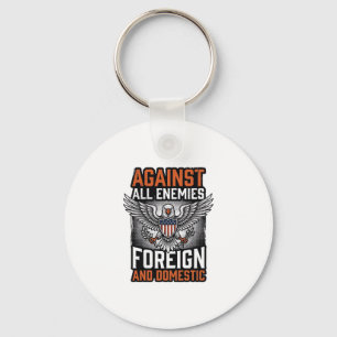 Mot alla fiender Patriotisk örn skjortdesign_1 Nyckelring