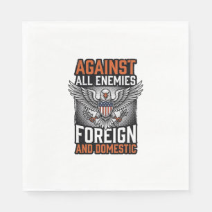 Mot alla fiender Patriotisk örn skjortdesign_1 Pappersservett