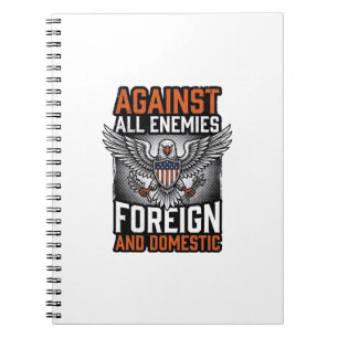 Mot alla fiender Patriotisk Örn Tröjd design_1 Anteckningsbok