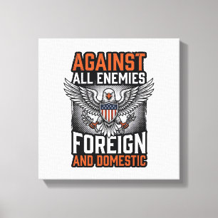 Mot alla fiender Patriotisk Örn Tröjd design_1 Canvastryck