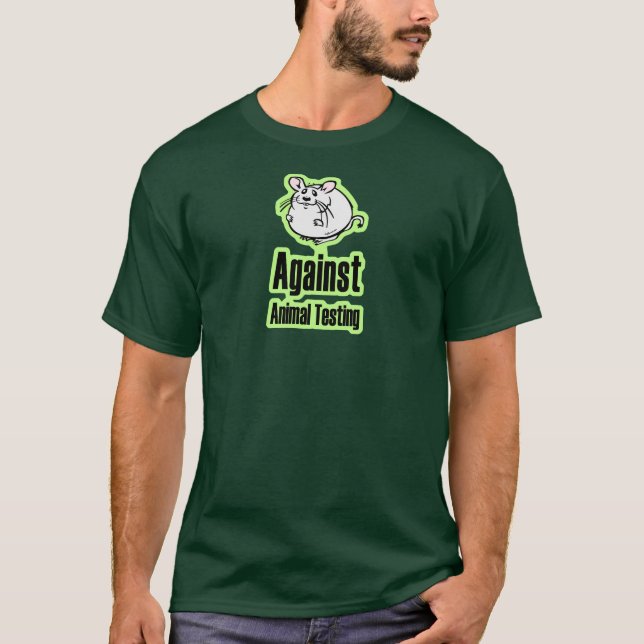Mot att testa för djur t shirt (Framsida)