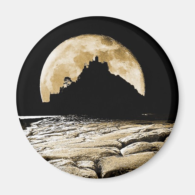 Mot bakgrund av Sepia måne Magnet (Framsidan)