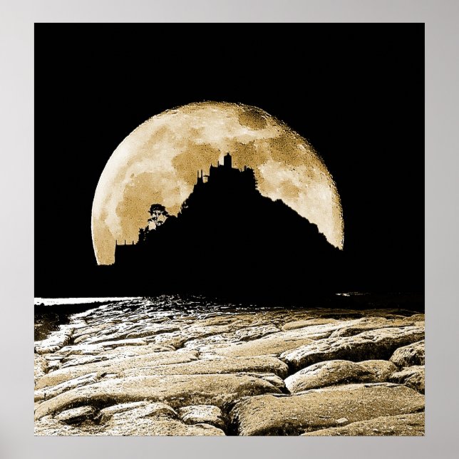 Mot bakgrund av Sepia måne Poster (Framsidan)