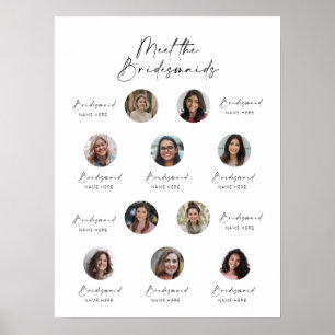 Möt Bridesmaids Photo Visning Sign 10 person Poster