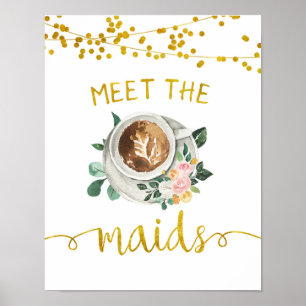 Möt brudtjänstebröllopskaffemärke poster