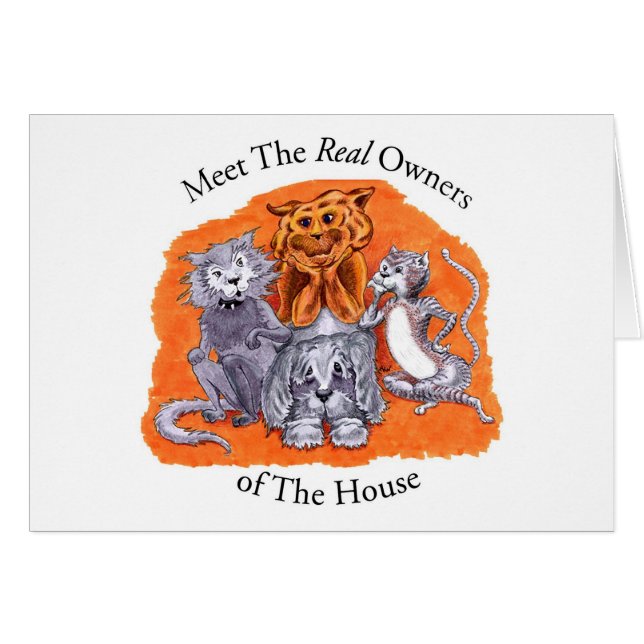 Möt de verkliga ägarna av huset hälsningskort (Framsidan Horizontal)