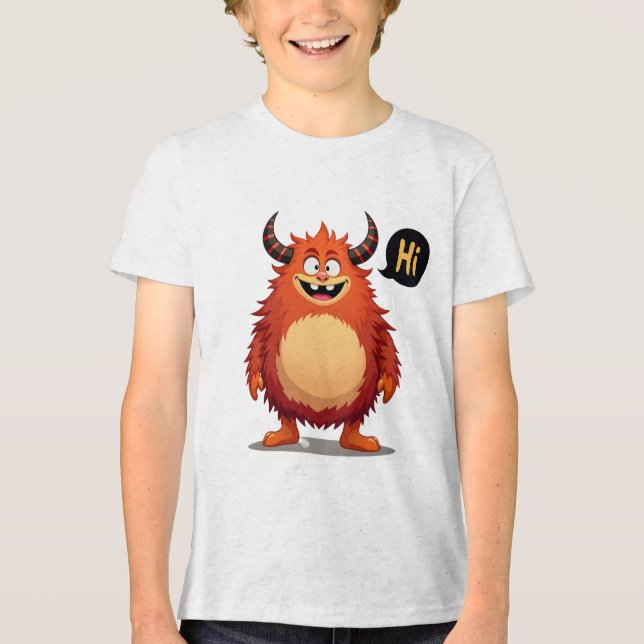 Möt den vänliga fluffmonstern t shirt (Framsida)