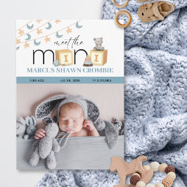 Möt det lilla blå baby-födelsedeklarationskort