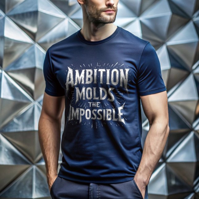 Möt det omöjliga med Ambition - Motivering T Shirt (Male Model Wearing 'Mold the Impossible with Ambition - Motivational T-Shirt')