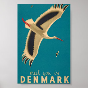Möt dig i Danmark - Vintagen för resor Poster