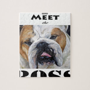 Möt gåvan för konst för den engelska bulldogge pussel
