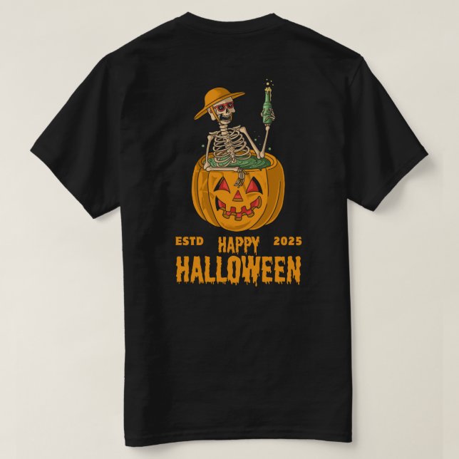 Möt Halloween-monster i mörken T Shirt (Design baksida)