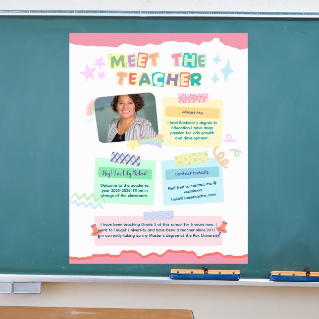 Möt läraren klassrumsposter för skolan poster (Skapare uppladdad)