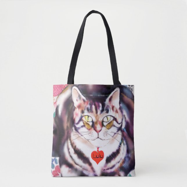 Möt Lulu-katten på Tote Bag Tygkasse (Framsida)
