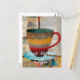 Möt mig för kaffekassage vykort