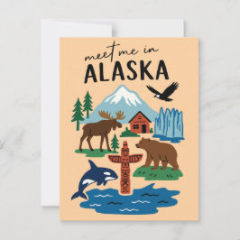 Möt Mig I Alaska Ikoner Retro Vykort