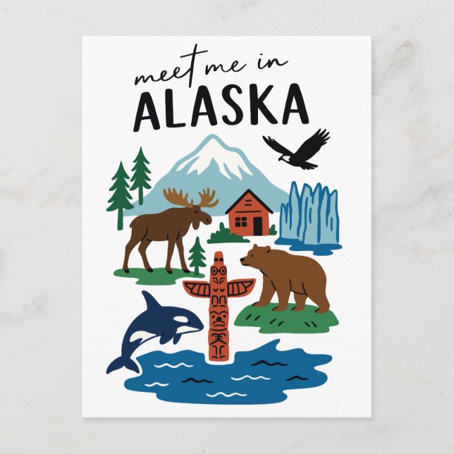 Möt mig i Alaska Vildmarkspresent Vykort (Framsida)