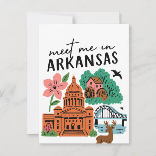 Möt mig i Arkansas Södra USA Doodle Landmärken Vykort