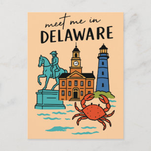Möt mig i Delaware Dover Kust Historia Krabba Vykort