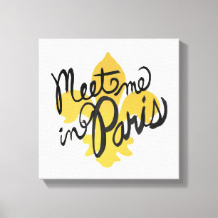 Möt mig i den Paris svarten och guld Canvastryck