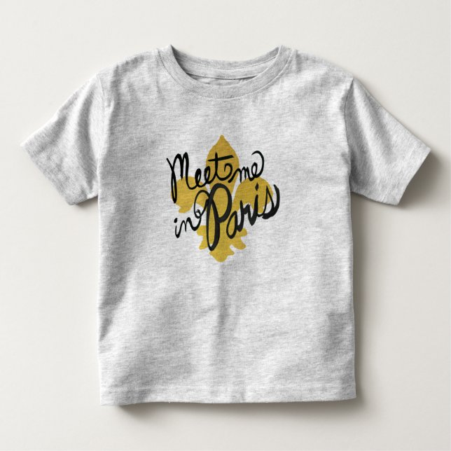 Möt mig i den Paris svarten och guld T-shirt (Framsida)