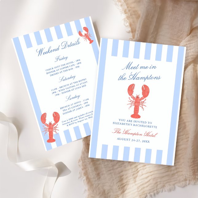 Möt mig i Hampton Lobster Bachelorette Inbjudningar (Skapare uppladdad)