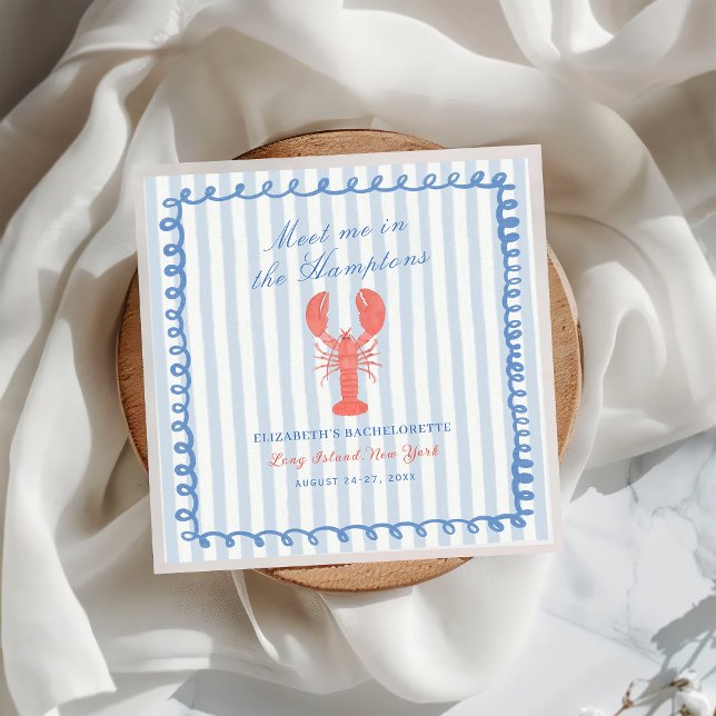 Möt mig i Hamptons Bachelorette Napkins Pappersservett (Skapare uppladdad)