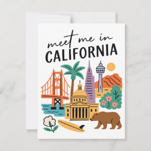 Möt mig i Kalifornien Golden Gate Bear Surf Vykort