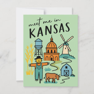 Möt mig i Kansas Gammaldags prärieliv på bondgård Vykort