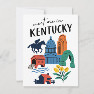 Möt mig i Kentucky Vintage Bluegrass State Vykort