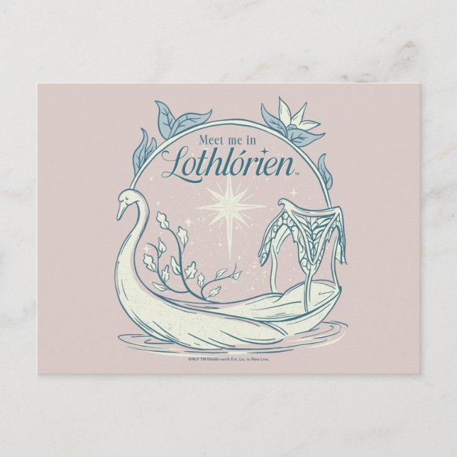 Möt mig i LOTHLORIEN™ - Svanbåt Vykort (Framsida)
