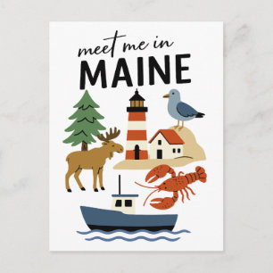 Möt mig i Maine Kustnära New England Vilda djur Vykort