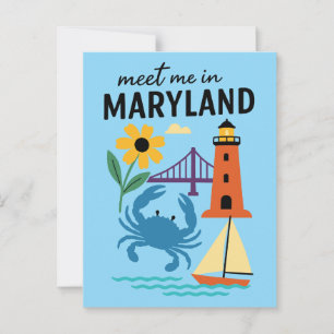 Möt mig i Maryland fyr Retro östkusten Vykort